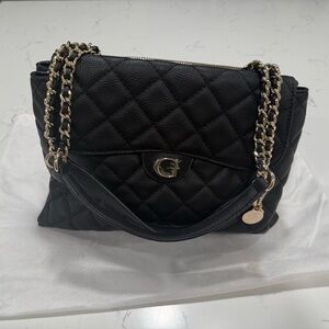 Black Quilted Chain Shoulder Bag
